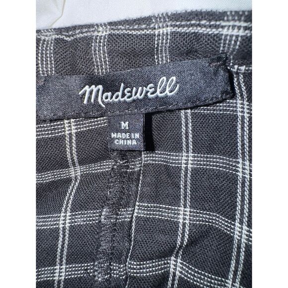 Madewell Boheme black and white square plaid popover shirt size medium - Picture 7 of 8